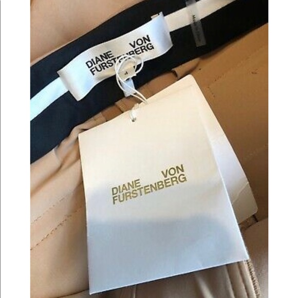 NWT DVF Wide Leg, Front Pleat Pant (Camel, Sz 4) - Picture 9 of 14